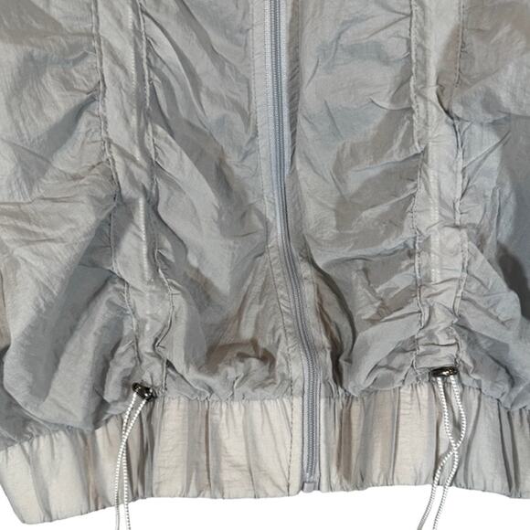 Fabletics Gray Nylon Mesh Long Sleeve Hooded Athletic Full Zip Jacket Women Sz S - Picture 3 of 8